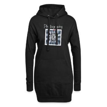Photography is the poetry of light - Hoodie-Kleid - Schwarz - Vorne