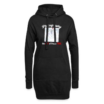 La photographie est l’art du temps figé - Sweat-shirt à capuche long Femme - noir - Devant