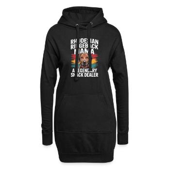 Rhodesian Ridgeback Mama, Legendärer Snack-Dealer - Hoodie-Kleid - Schwarz - Vorne