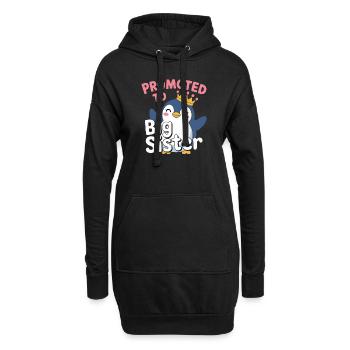Promu au rang de grande sœur – Penguin Design - Sweat-shirt à capuche long Femme - noir - Devant