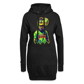 DJ T-Rex 🎧 - Sweat-shirt à capuche long Femme - noir - Devant