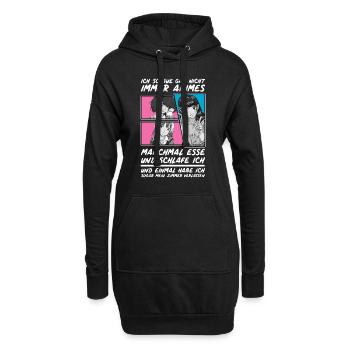 Anime - Hoodie-Kleid - Schwarz - Vorne