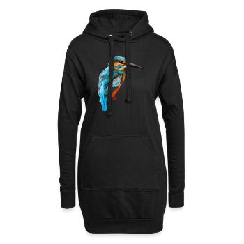 martin-pêcheur - Sweat-shirt à capuche long Femme - noir - Devant