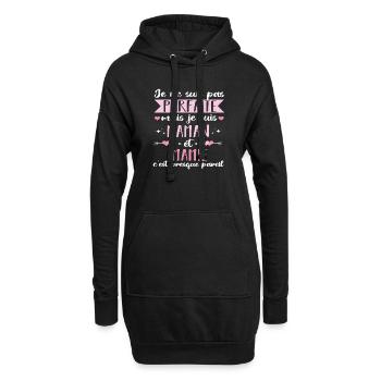 maman et mamie humour je ne suis pas parfaite - Sweat-shirt à capuche long Femme - noir - Devant