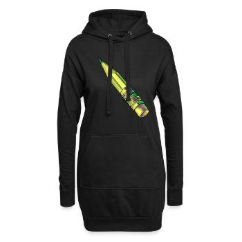 Jaune crayon - Sweat-shirt à capuche long Femme - noir - Devant