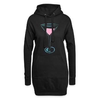 Cocktail Glas für Cocktail Fans - Hoodie-Kleid - Schwarz - Vorne