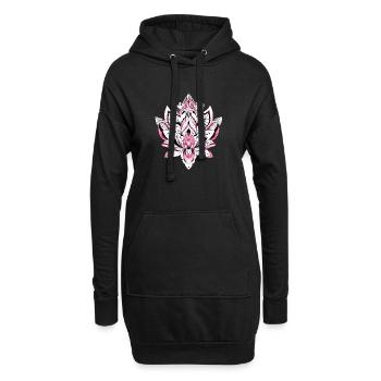 Lotus Mandala Rosa Farbe - Hoodie-Kleid - Schwarz - Vorne