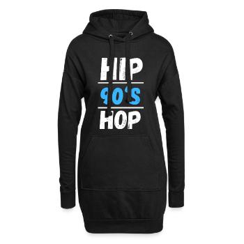 90er HipHop Style Design - Hoodie-Kleid - Schwarz - Vorne