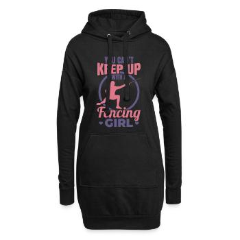 Fecht Mädchen - Hoodie-Kleid - Schwarz - Vorne