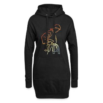 Jungen Karate Skizze Vintage Look - Hoodie-Kleid - Schwarz - Vorne