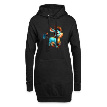 Esel-Maultier - Hoodie-Kleid - Schwarz - Vorne