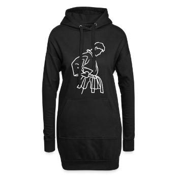 Karate Skizze - Hoodie-Kleid - Schwarz - Vorne
