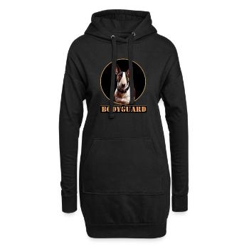 Bullterrier Hund Portrait Kreis - Hoodie-Kleid - Schwarz - Vorne