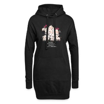 wer fühlen kann, will leben - Hoodie-Kleid - Schwarz - Vorne