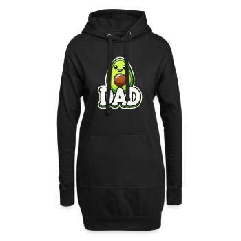 Avocado-Vater, lustige Väter lieben Avocados - Hoodie-Kleid - Schwarz - Vorne