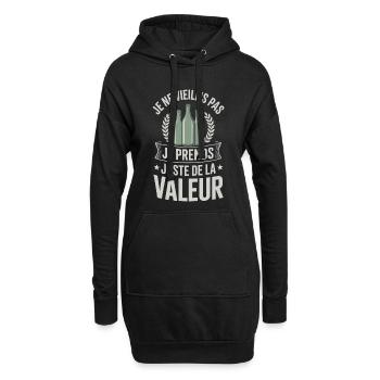 Humour anniversaire vieillir je prends de la valeu - Sweat-shirt à capuche long Femme - noir - Devant