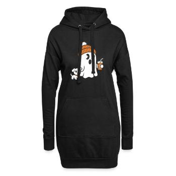 Kuscheliger Geist mit Mütze - Hoodie-Kleid - Schwarz - Vorne