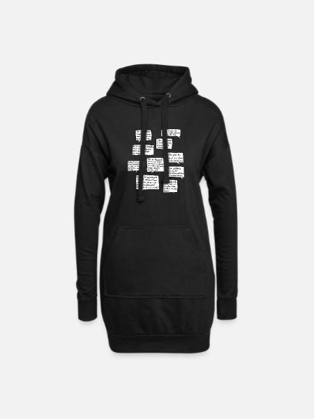 Zehn Zitate für den Frieden - Hoodie-Kleid - Schwarz