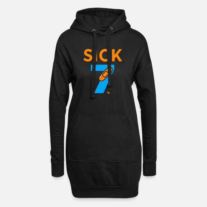 Sick Seven Meme Tee Six Seven - Hoodie Dress - black