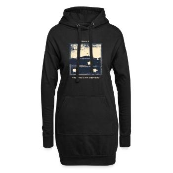 Psalm 23 The Lord Is My Shepherd Hirte Schafe - Hoodie-Kleid - Schwarz - Vorne