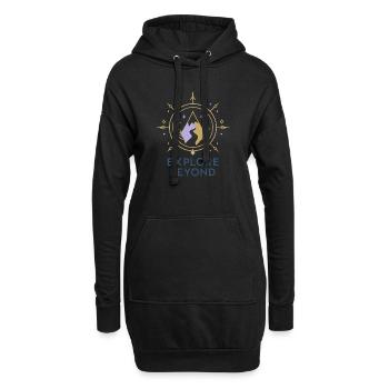 Explore Beyond Kompass - Hoodie-Kleid - Schwarz - Vorne