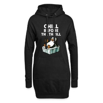 Entspann dich vor dem Nervenkitzel Penguin Spaß Winterstimmung - Hoodie-Kleid - Schwarz - Vorne
