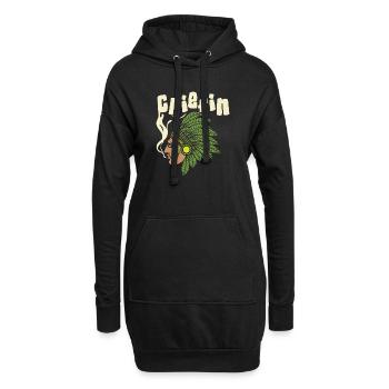 Illustration de profil de coiffe Chiefin - Sweat-shirt à capuche long Femme - noir - Devant