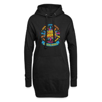 Bonne humeur partout – design positif - Sweat-shirt à capuche long Femme - noir - Devant