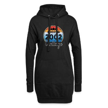 Vintage Geburtstagsgeschenk 2002 - Hoodie-Kleid - Schwarz - Vorne