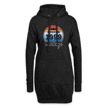 Vintage Geburtsjahr: 1999 - Hoodie-Kleid - Schwarz - Vorne