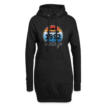Made in 1992 Vintage Anniversaire - Sweat-shirt à capuche long Femme - noir - Devant