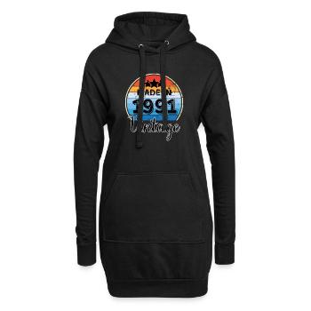 Hergestellt in 1991 Vintage Jubiläum - Hoodie-Kleid - Schwarz - Vorne