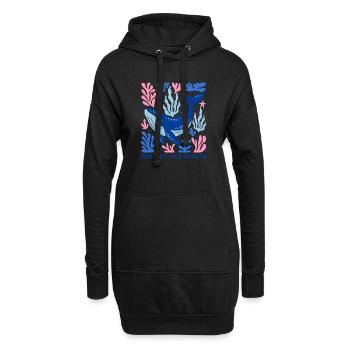 Sauver les océans Bohèmes Protéger nos océans Baleine - Sweat-shirt à capuche long Femme - noir - Devant