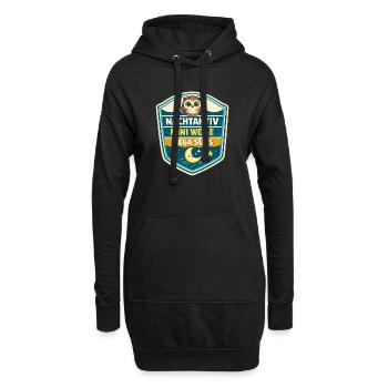 Nachtaktiv Weise Mega Süß - Hoodie-Kleid - Schwarz - Vorne