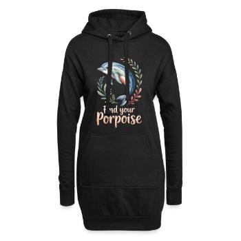 Trouvez votre motivation marsouin - Sweat-shirt à capuche long Femme - noir - Devant