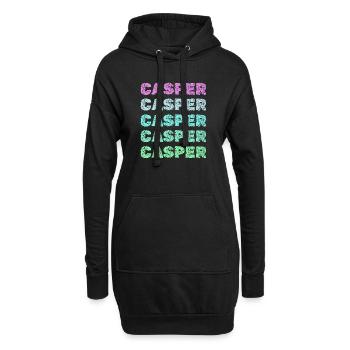 Casper als Name - Hoodie-Kleid - Schwarz - Vorne