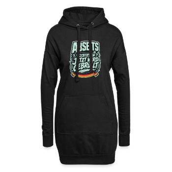 Abseits erklär ich später, jetzt wird gebrüllt - Hoodie-Kleid - Schwarz - Vorne