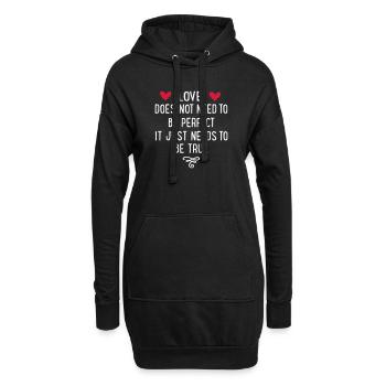 amour - Sweat-shirt à capuche long Femme - noir - Devant