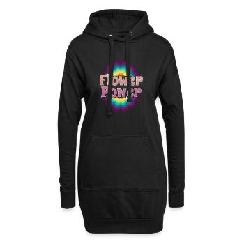 Flower Power Blume Blumenpower - Hoodie-Kleid - Schwarz - Vorne