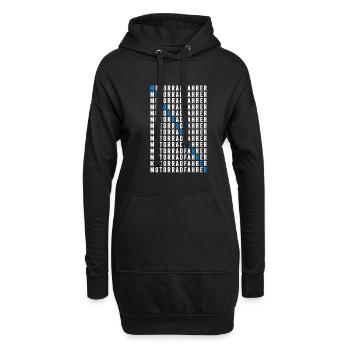 Motorradfahrer - Hoodie-Kleid - Schwarz - Vorne