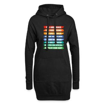 You are brave you are friend - Hoodie-Kleid - Schwarz - Vorne