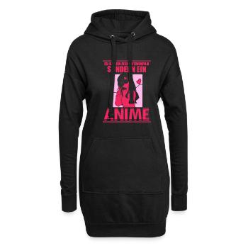 Es ist kein Zeichentrickfilm sondern ein Anime - Hoodie-Kleid - Schwarz - Vorne