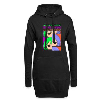 Zwingen sie mich nicht meine Anime Augen - Hoodie-Kleid - Schwarz - Vorne