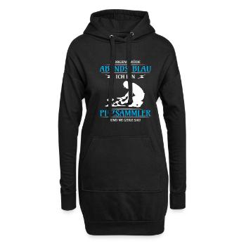 Morgens Müde Abends Blau Pilzsammler - Hoodie-Kleid - Schwarz - Vorne
