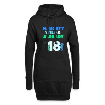 18 Jahre Geburtstag Seepferd - Hoodie-Kleid - Schwarz - Vorne