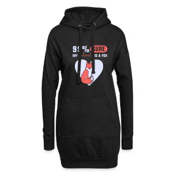 99% sure my soulmate is a fox - Hoodie-Kleid - Schwarz - Vorne