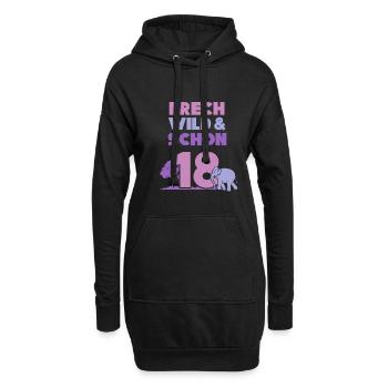 18 Jahre Geburtstag Elefant - Hoodie-Kleid - Schwarz - Vorne