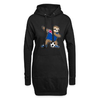 Fußballfan Faultier Fußball Australien - Hoodie-Kleid - Schwarz - Vorne