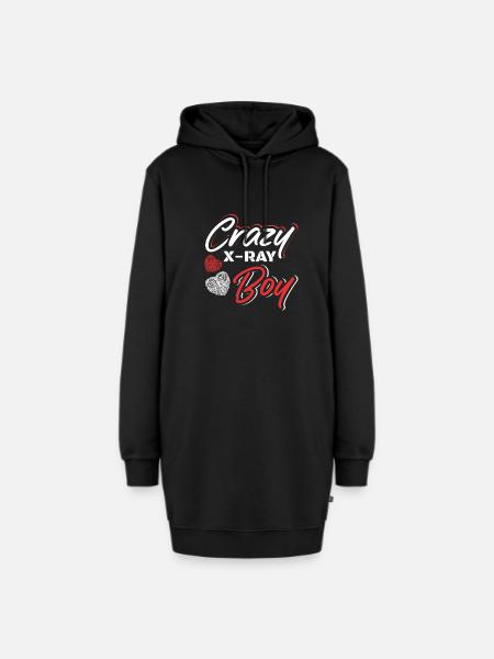 Crazy X-Ray Boy - Hoodie-Kleid - Schwarz