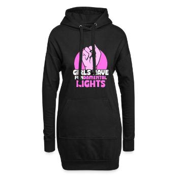 Girls have fundamental rights - Hoodie-Kleid - Schwarz - Vorne